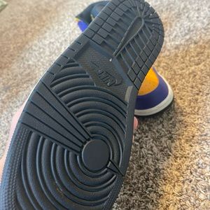 Laker color air Jordan 1s